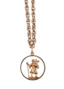 A 9 CARAT GOLD ST CHRISTOPHER PENDANT, BIRMINGHAM 1973