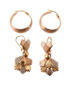 TWO PAIRS OF THREE COLOUR EARRINGS