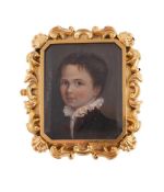 A MID 19TH CENTURY CONTINENTAL PORTRAIT MINIATURE BROOCH