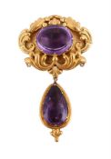 A LATE 19TH CENTURY AMETHYST PENDANT/BROOCH