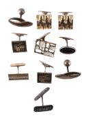 A COLLECTION OF SILVER COLOURED CUFFLINKS