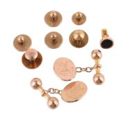 A GROUP OF CUFFLINKS AND DRESS STUDS