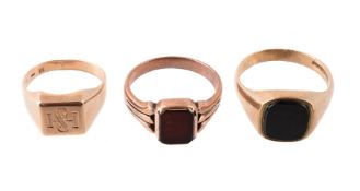 THREE SIGNET RINGS