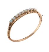 AN OPAL HINGED BANGLE