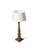 A WILLIAM IV GILT METAL LAMP AND SHADE, CIRCA 1835