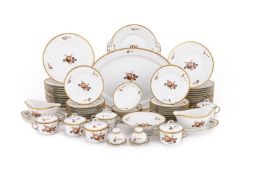 A ROYAL COPENHAGEN PART DINNER SERVICE DECORATED WITH SEPIA ROSES