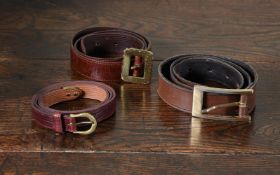 THREE MULBERRY LEATHER BELTS, DESIGNED BY ROGER SAUL