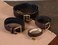 Y FOUR BROWN BELTS, THREE DESIGNED BY ROGER SAUL
