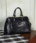 A MULBERRY BRADBURY BAG IN CHOCOLATE NILE CROCODILE PRINTED LEATHER