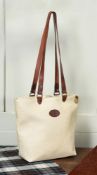 A MULBERRY CREAM GIRTHGRAIN LEATHER HELLIER BAG