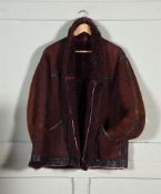 A MULBERRY DEEP PURPLE SUEDE FUR LINED JACKET, DESIGNED BY ROGER SAUL IN 1976