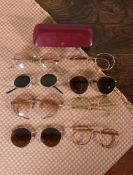 EIGHT PAIRS OF METAL FRAMED SUNGLASSES WITH SPECTACLE CASE