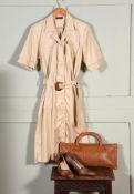 A LADIES MULBERRY OUTFIT INCLUDING THE VERY FIRST MULBERRY TOAST AND BEIGE WOVEN LEATHER HANDLE BAG