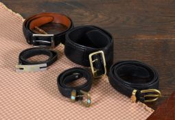 Y FIVE MULBERRY BLACK LEATHER BELTS