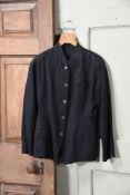 A MULBERRY BLACK LINEN NEHRU JACKET