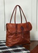 A MULBERRY CHESTNUT NILE CROCODILE PRINT CARRY-ALL