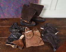 A COLLECTION OF VARIOUS VINTAGE AVIATION APPAREL WHICH WERE USED AS PROPS IN MULBERRY SHOPS