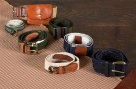 A SELECTION OF SEVEN MULBERRY WEBBING BELTS