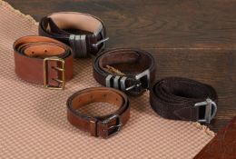 A SELECTION OF FIVE MULBERRY LEATHER BELTS