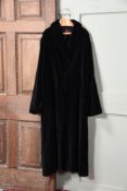 A MULBERRY BLACK COTTON VELVET OPERA COAT