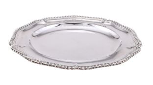 A VICTORIAN SILVER SHAPED CIRCULAR PLATE