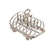 A GEORGE IV SILVER SIX DIVISION TOAST RACK