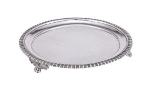A GEORGE IV SILVER CIRCULAR WAITER