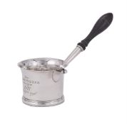 A GEORGE III SILVER BRANDY PAN