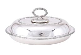 A SILVER OVAL TUREEN AND COVER