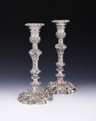 A PAIR OF LATE VICTORIAN SILVER CANDLESTICKS