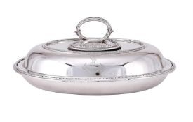 A VICTORIAN SILVER OVAL TUREEN AND COVER