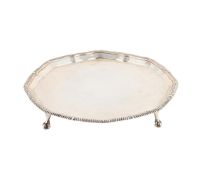A LATE VICTORIAN SILVER SHAPED CIRCULAR SALVER