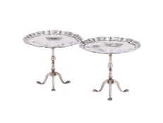 A PAIR OF EDWARDIAN SILVER SWEET STANDS
