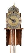 A GEORGE II/III POSTED THIRTY-HOUR WEIGHT-DRIVEN WALL ALARM TIMEPIECE