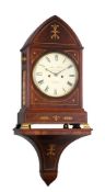 A GEORGE IV BRASS INLAID MAHOGANY BRACKET CLOCK