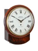 A WILLIAM IV FUSEE DROP-DIAL WALL TIMEPIECE WITH EIGHT-INCH DIAL