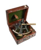 A VICTORIAN SCOTTISH OXIDISED BRASS SEXTANT