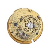A FINE GEORGE II POCKET WATCH MOVEMENT WITH CYLINDER ESCAPEMENT
