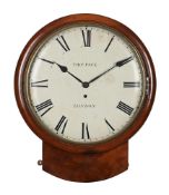 A REGENCY MAHOGANY FUSEE DROP-DIAL WALL TIMEPIECE