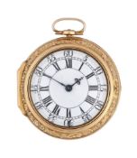 A VERY FINE GEORGE I GOLD REPOUSSE PAIR-CASED POCKET WATCH WITH CYLINDER ESCAPEMENT