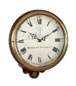 A GEORGE III MAHOGANY VERGE FUSEE DIAL WALL TIMEPIECE