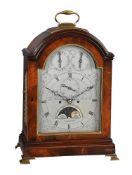 A GEORGE III BRASS MOUNTED MAHOGANY TABLE/BRACKET CLOCK WITH MOONPHASE