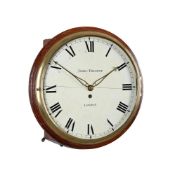 A FINE GEORGE III WOODEN-DIALLED FUSEE WALL DIAL TIMEPIECE WITH PROVENANCE TO SOMERSET HOUSE