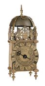 A FINE CHARLES II BRASS LANTERN CLOCK