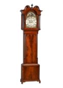 A GEORGE III FIGURED MAHOGANY EIGHT-DAY LONGCASE CLOCK WITH MOONPHASE