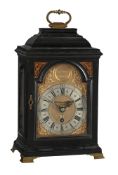 A GEORGE II EBONISED SMALL TABLE/BRACKET TIMEPIECE WITH ‘SILENT’ PULL-QUARTER REPEAT
