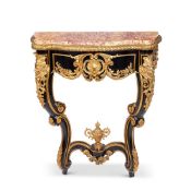 A NAPOLEON III EBONISED AND ORMOLU-MOUNTED CONSOLE TABLE, THIRD QUARTER 19TH CENTURY