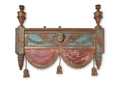 A PAIR OF ITALIAN CARVED AND POLYCHROME PAINTED PELMETS, LATE 18TH/EARLY 19TH CENTURY