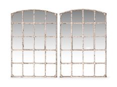 A PAIR OF LARGE FRENCH STEEL WALL MIRRORS, LATE 19TH CENTURY AND LATER