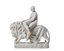 A MINTON PARIAN GROUP OF UNA AND THE LION AFTER THE MODEL BY JOHN BELL (1812-95), THIRD QUARTER 19TH